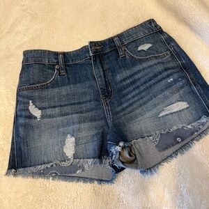 Aeropostale Blue Jean Shorts Distressed Frayed Hem